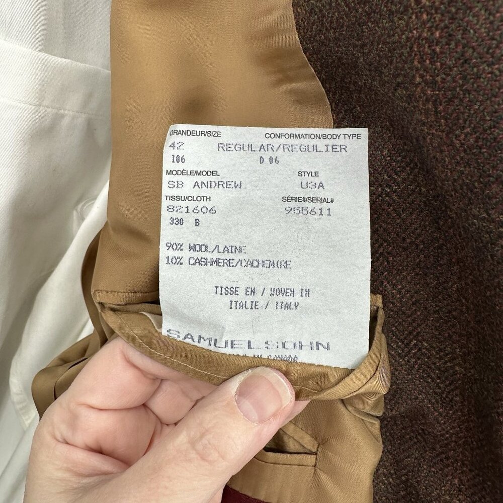 SOLD coat plaid wool cashmere italy 42R